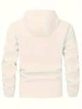 Men's Hooded Solid Color Windbreaker Jacket, Casual Waterproof Coat Spring And Autumn Outdoor Clothes