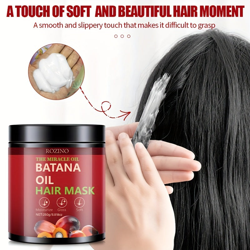 250g Miracle Oil Bataan Oil Hair Mask Deep Hair Care Conditioner Smoothes Frizzy Hair Hydrates and Moisturizes Hair Strands Strengthens Hair Roots Designed for Damaged Hair Types Makes Hair Smooth and Healthy Looking