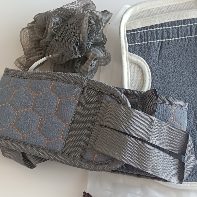 3pcs Back Scrubber Set, Exfoliating Bath Towel, Loofah Sponge, Bath Glove, Durable Body Scrubbers for Shower, Spa Massage