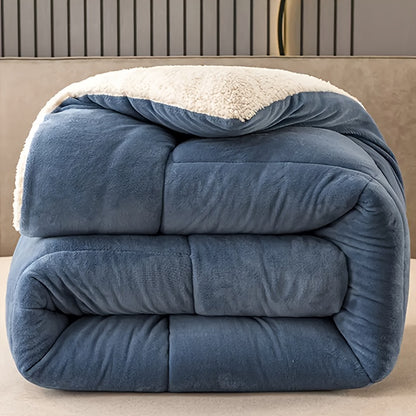 Reversible Plaid Comforter - Contemporary All-Season Quilted Duvet Insert with Box Stitch, Ultra Soft Milk Velvet Fabric, Medium Weight Polyester Fill, Machine Washable, Multipurpose - Available in 9 Sizes, Christmas Present