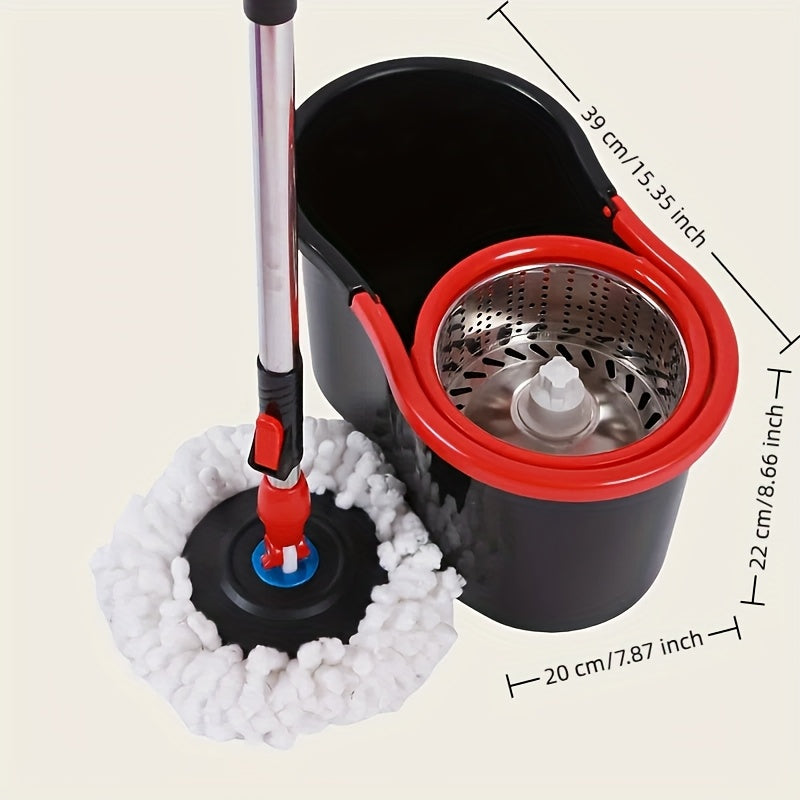 Rotating household mop bucket set with bucket and mop, eight-shaped plastic rotating bucket, no hand washing, automatic drying
