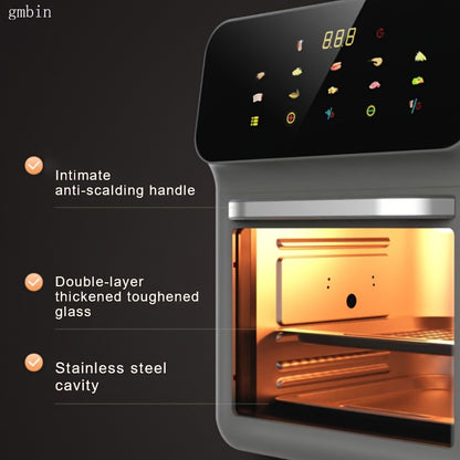 1pc Gmbin Electric Air Fryer Oven, 9L Large Capacity, 1350W Power, ABS Material, 220-240V European Standard Plug, Intelligent Multifunctional Fryer with Visible Cooking Window, No Deep Frying Required