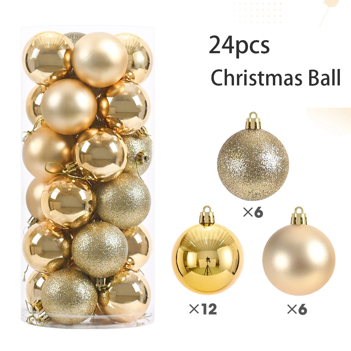 24pcs 3cm Christmas Balls Christmas Tree Ornaments Christmas Ball Hanging Tree Pendants Home Party Xmas Tree Decoration New Year Gift 