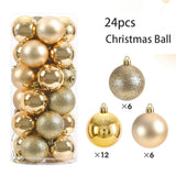 24pcs 3cm Christmas Balls Christmas Tree Ornaments Christmas Ball Hanging Tree Pendants Home Party Xmas Tree Decoration New Year Gift 