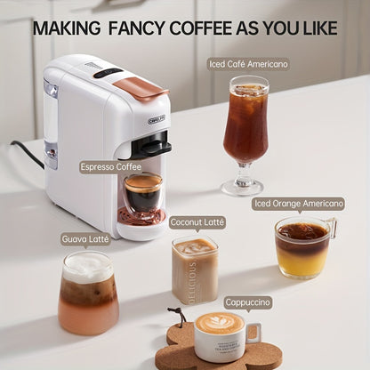 Cafetera de cápsulas 5 en 1 CAFELFFE, control de temperatura (frío/caliente), calefacción, compatible con Dolce Gusto, K-CUP, cápsulas de café y café molido, cafetera automática para la cocina del hogar, gran regalo para Halloween y Navidad.