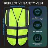 Chaleco reflectante de seguridad de alta visibilidad para hombres y mujeres: ideal para corredores, ciclistas, topógrafos, voluntarios, guardias de tráfico y trabajadores de la construcción.