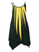 Plus Size Ombre Print Cami Dress, Vacation Style Asymmetrical Hem Sleeveless Crew Neck Dual Strap Dress For Spring & Summer, Women's Plus Size Clothing