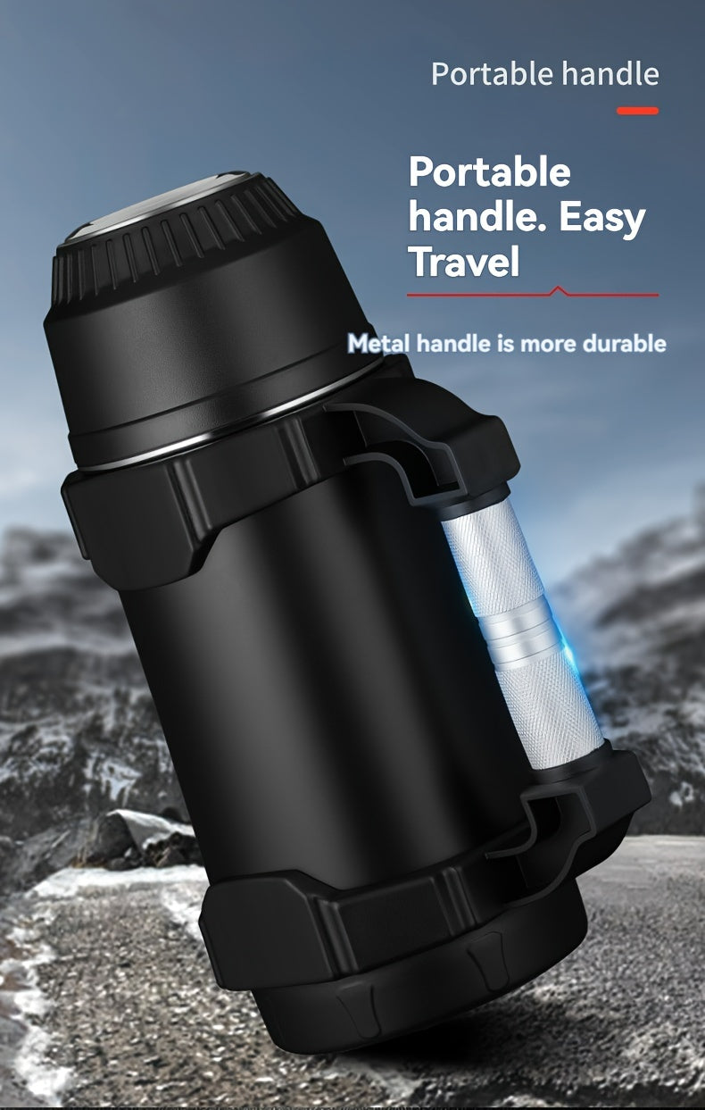 NRMEI Stainless Steel Travel Canteen – Large Capacity Portable Outdoor Vacuum Insulated Bottle with Tea Compartment, 60-Hour Heat Retention, 14+ Age Group Compatible, Dual 201 &amp; 304 Stainless Steel Construction