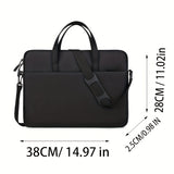 1pc Solid Color Simple And Lightweight Portable Laptop Bag, Portable Business Trip Waterproof Computer Protective Case, Zippered Office Computer Bag, School bags, Valentines Gifts