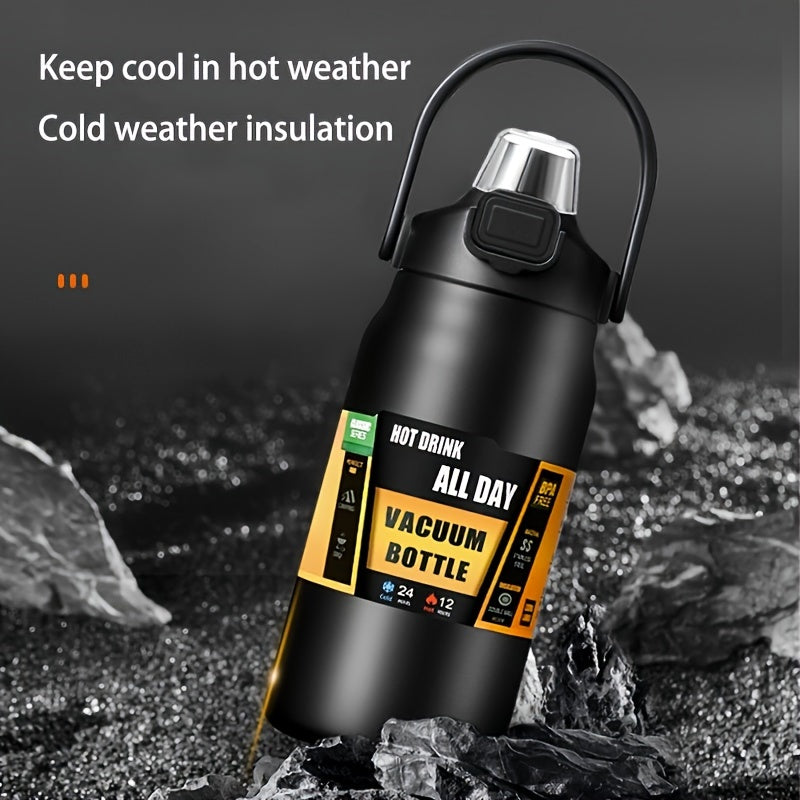 1pc Large Vacuum Flask, 304 Stainless Steel Insulated Sports Water Bottles, Travel Thermal Cups, For Hot And Cold Beverages, Summer Winter Drinkware, Gifts
