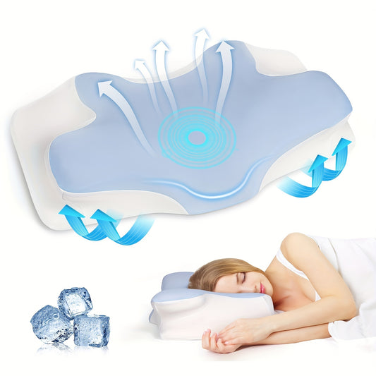 Sleeping Neck Pillow In Bed, Contour Memory Foam Pillow for Neck Pain Relief, with Washable Breathable Pillow Case, Ergonomic Neck Support Pillow, Suitable for Side, Back And Belly Sleepers,, Adjustable Orthopedic Ergonomic C
