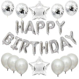 Juego de 25 globos de feliz cumpleaños, guirnaldas de globos con letras de aluminio, banderines, decoración para fiestas de cumpleaños infantiles, baby shower 