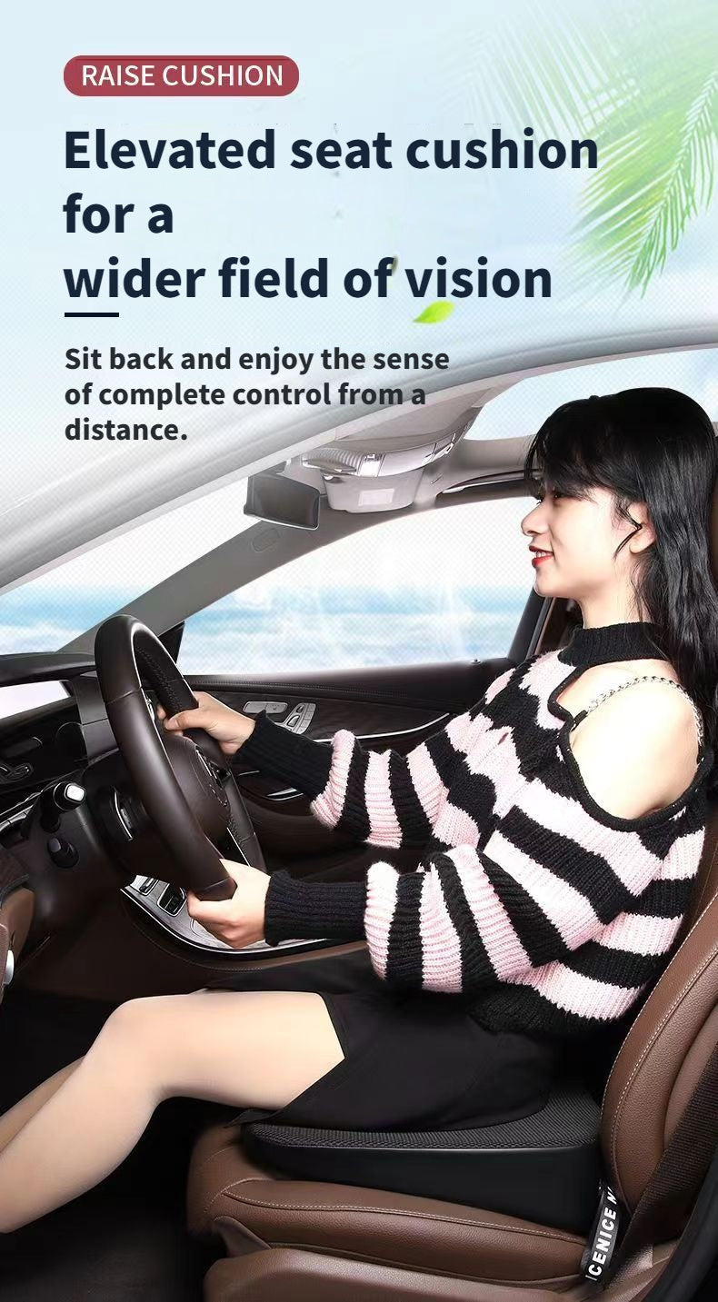Boost Your Driving Comfort: Thickened Car Seat Cushion with Angled Design for Short Stature - Fit, Easy Care