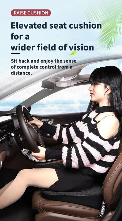 Boost Your Driving Comfort: Thickened Car Seat Cushion with Angled Design for Short Stature - Fit, Easy Care