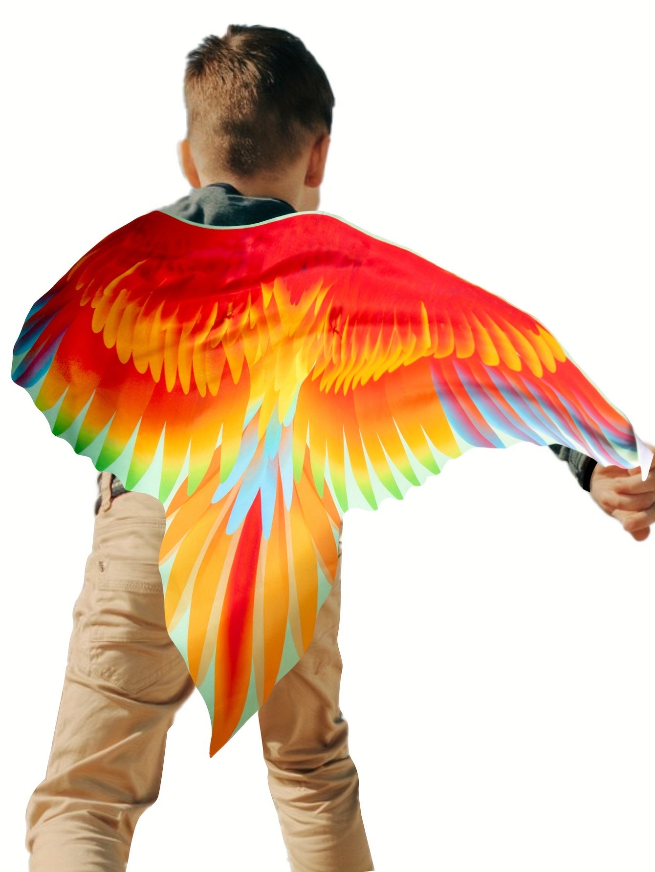 2pcs Boy's Bird Wings Cape Imitation Parrot-Wings Clothes + Mask Suit, Perfect For Birthday, Halloween And Carnival Party Playing & Performance