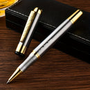 1pc Luxury Personalized Metal Ballpoint Pen Set with 2 Refills and Gift Box - Black & Silver, Engraved Name, Elegant Office and Business Men'S Gift
