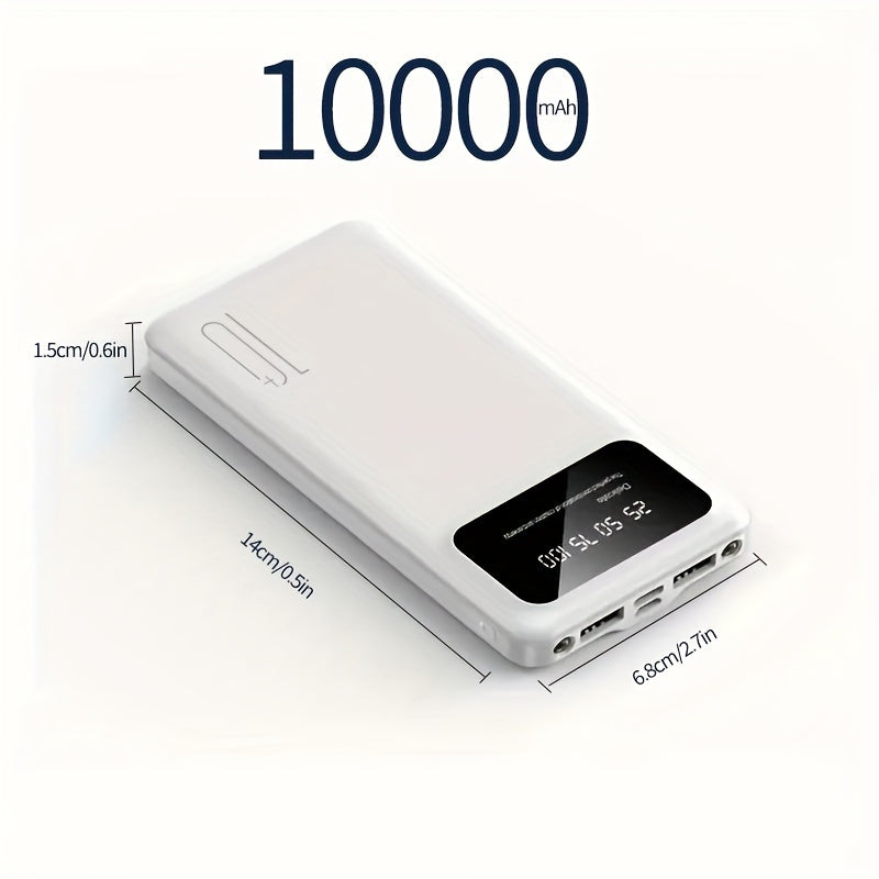 10000/20000MAh High-capacity Portable Power Bank, 5V2.1A Portable USB Charger, Compatible With Android/iPhone Devices
(2xUSB Output, Type-c, Micro), With LED And Digital Display, Safe And Stable Polymer Lithium Battery.