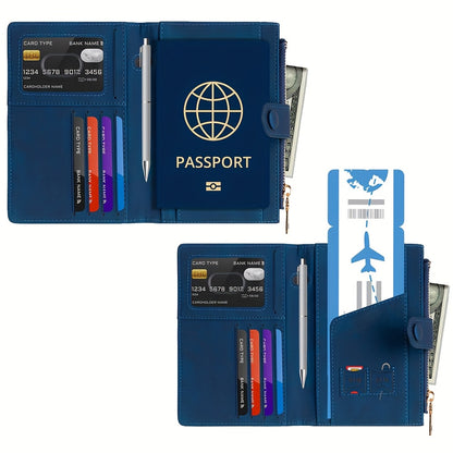 Cartera de viaje antirrobo RFID de moda: espaciosa y segura, con cierre de cremallera. Ideal para pasaporte, tarjetas bancarias, tarjetas de crédito, fotos, DNI, tarjetas SIM y cambio. Ideal para salir, regalar y para personas con problemas.