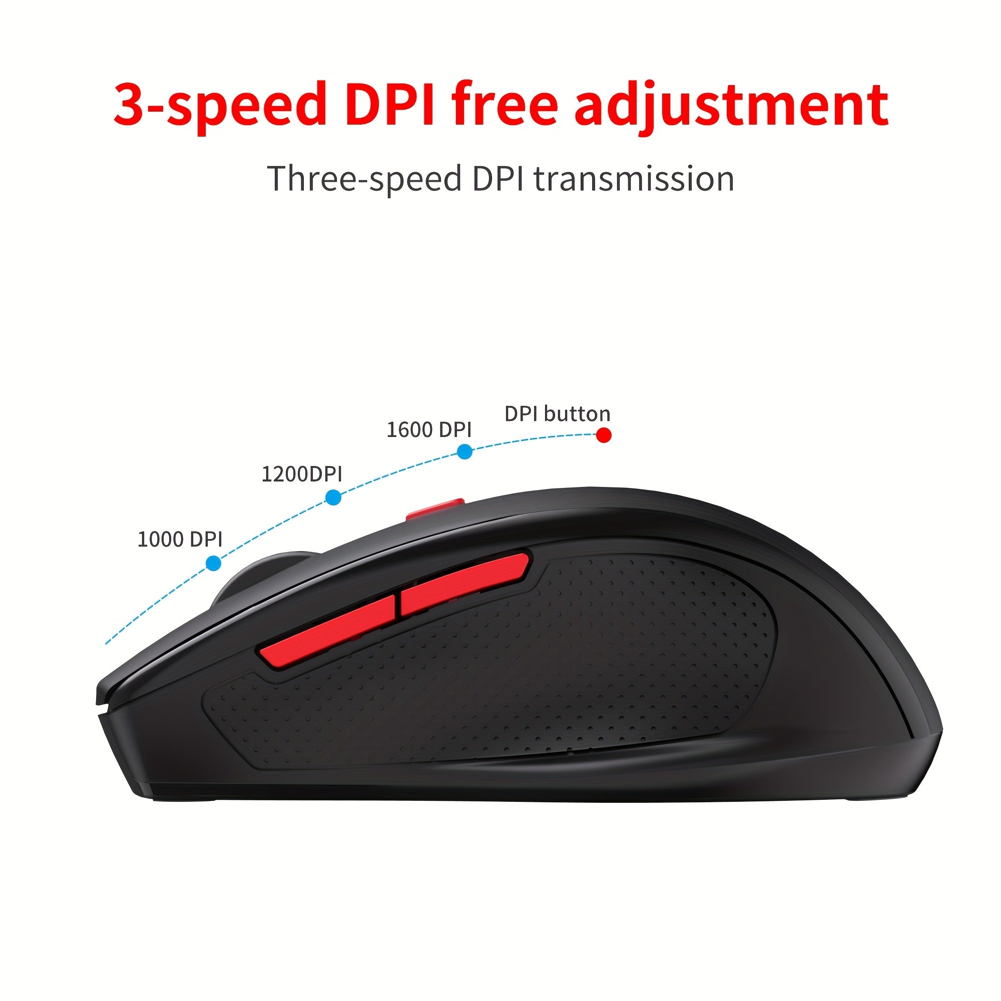 HXSJ - T67 Office Wireless Mouse, 2.4 G Wireless Connection For Birthday/friend Gift