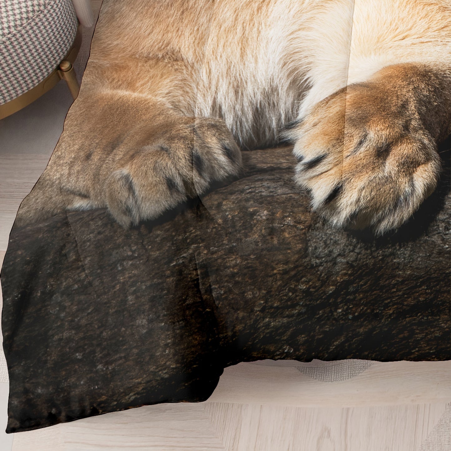 Lion Duvet Cover Set - 2/3 Piece Polyester Comforter with Stain Resistant Feature, Machine Washable, Digital Print, Woven Fabric, Includes 1 Comforter and 1/2 Pillowcases (No Insert)