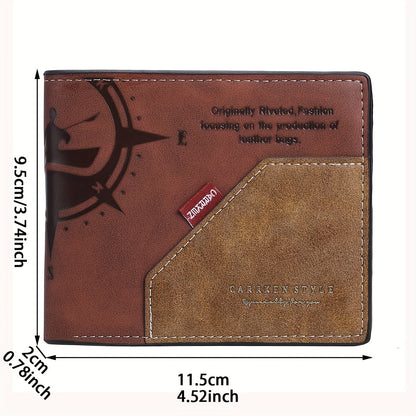 1pc Men's Vintage Short Wallet, Multi Card Slots Wallet, Ideal Gift For Men