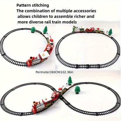 Deluxe Electric Christmas Train Set - Diecast Model Railroads with Realistic Details, Educational Toy for Youngsters, Perfect Gift for Holidays like Christmas, Halloween, and Thanksgiving