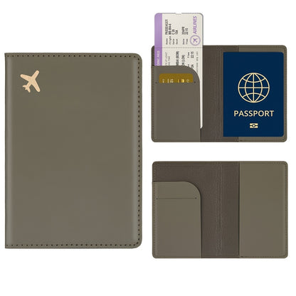 Minimalist Faux Leather Passport Cover with Custom Name - RFID Blocking, Water-Resistant Travel Wallet Card Holder for Men and Women, Lightweight Unlined Passport Pouch for Vacation