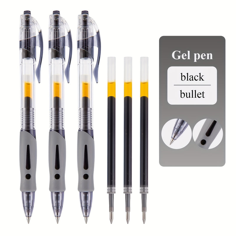 1pc, Complete set of 20 retractable gel pens, 0.5mm black gel pen, retractable gel ink ballpoint pen, 10 sets of gel pens + 10 gel pen refills, suitable for diary, office, school and home writing