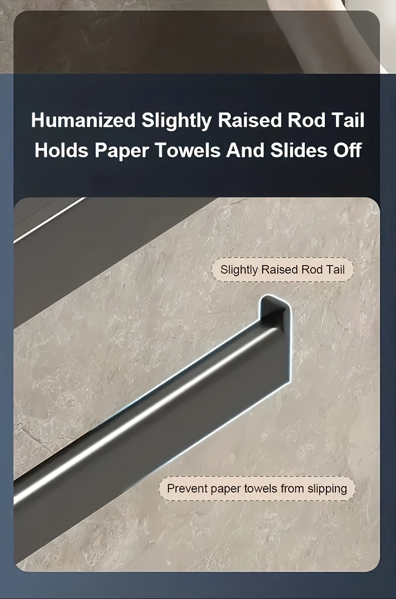 Portarrollos de papel higiénico de pared, fácil de instalar, sin taladros, con soporte para teléfono - Organizador de baño con acabado pulido