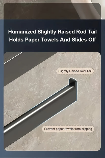 Portarrollos de papel higiénico de pared, fácil de instalar, sin taladros, con soporte para teléfono - Organizador de baño con acabado pulido