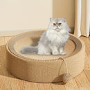 1pc Durable Sisal Cat Scratcher Lounge Sofa - Round Scratching Board with Comfortable Cat Bed, All-Season Pet Scratch Pad for Cats