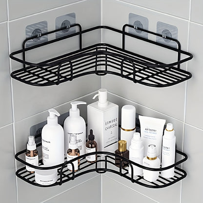 Estante de esquina sin perforaciones para baño, organizador de pared para inodoro, champú, loción y cosméticos, accesorios de baño