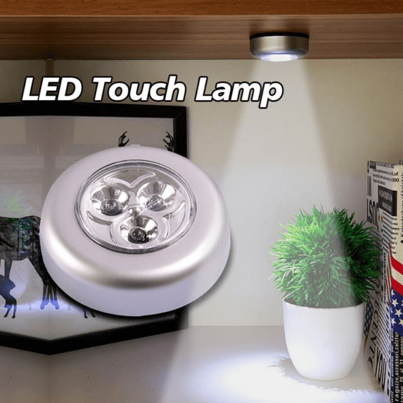 3 lámparas LED redondas táctiles, luces nocturnas adhesivas para armarios: inalámbricas, sin pilas, ideales para pasillos, baños, dormitorios, cocinas, escaleras, etc.