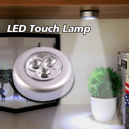 3 lámparas LED redondas táctiles, luces nocturnas adhesivas para armarios: inalámbricas, sin pilas, ideales para pasillos, baños, dormitorios, cocinas, escaleras, etc.