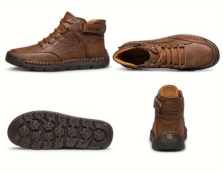 CLOHOO Men's High-Top Casual Sneakers - Comfortable, Non-Slip Rubber Sole, Lace-Up Shoes for Outdoor & Casual Attire