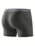 A Pack Of 4 Men's Sports Fitness Briefs, Breathable And Comfortable Long Pants, Stylish And Simple Men's Underwear With Sizes: XS, S, M, L, XL, XXL