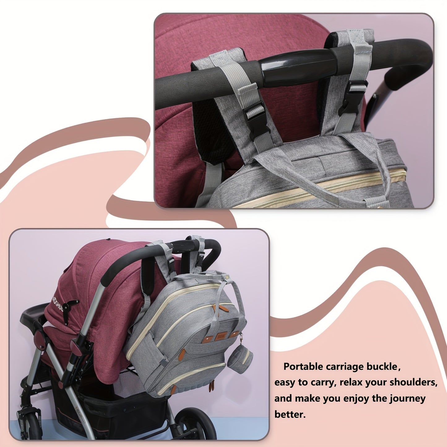 Mochila cambiadora Lamroro, cambiador con puerto de carga USB, multifuncional, gran capacidad y cambiador.