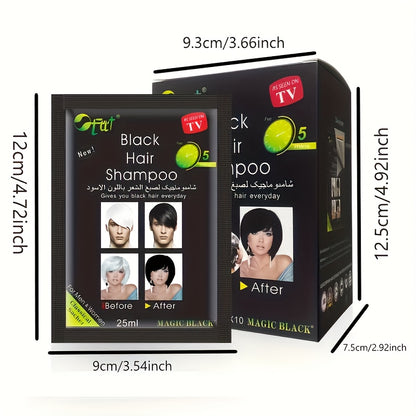 10pcs Black Hair Dye Cream, 25ml Each - Semi-Permanent, Plant-Based Formula for All Hair Types