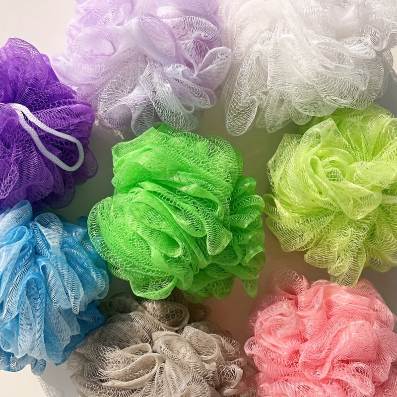5 esponjas de lufa para ducha, exfoliantes suaves para hombres y mujeres, bolas de malla para baño, espuma abundante, accesorios de baño.
