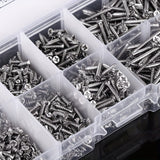 800pcs M2 Phillips Pan Head Self-Tapping Screws Nickel-Plated Carbon Steel 4mm 5mm 6mm 8mm 10mm 12mm 16mm 20mm Wood Screw Assortment Kit Lock Nuts Screw Fastener Sets (Flat Head)
