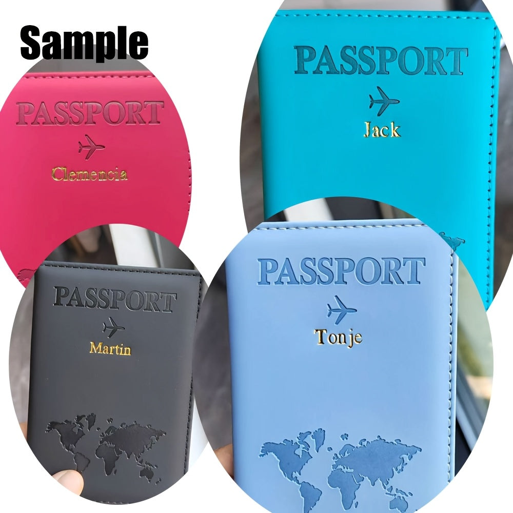 Luxury Marble Style Artificial Leather Passport Cover with Custom Name, Lightweight Foldable Travel Accessory, Vacation Style Passport Holder with Polyester Lining, Dry Clean Only - Unisex