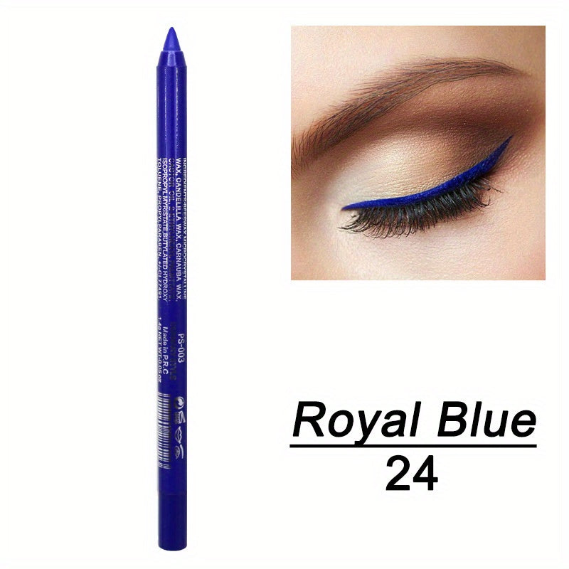 14-Color Colourful Eyeliner Pen, High Pigmented Pearly Glitter Shimmer Metallic Finish, Smokey Punk Gothic Style Eyeliner, Long Lasting Waterproof Eyeliner Stick For Music Festival