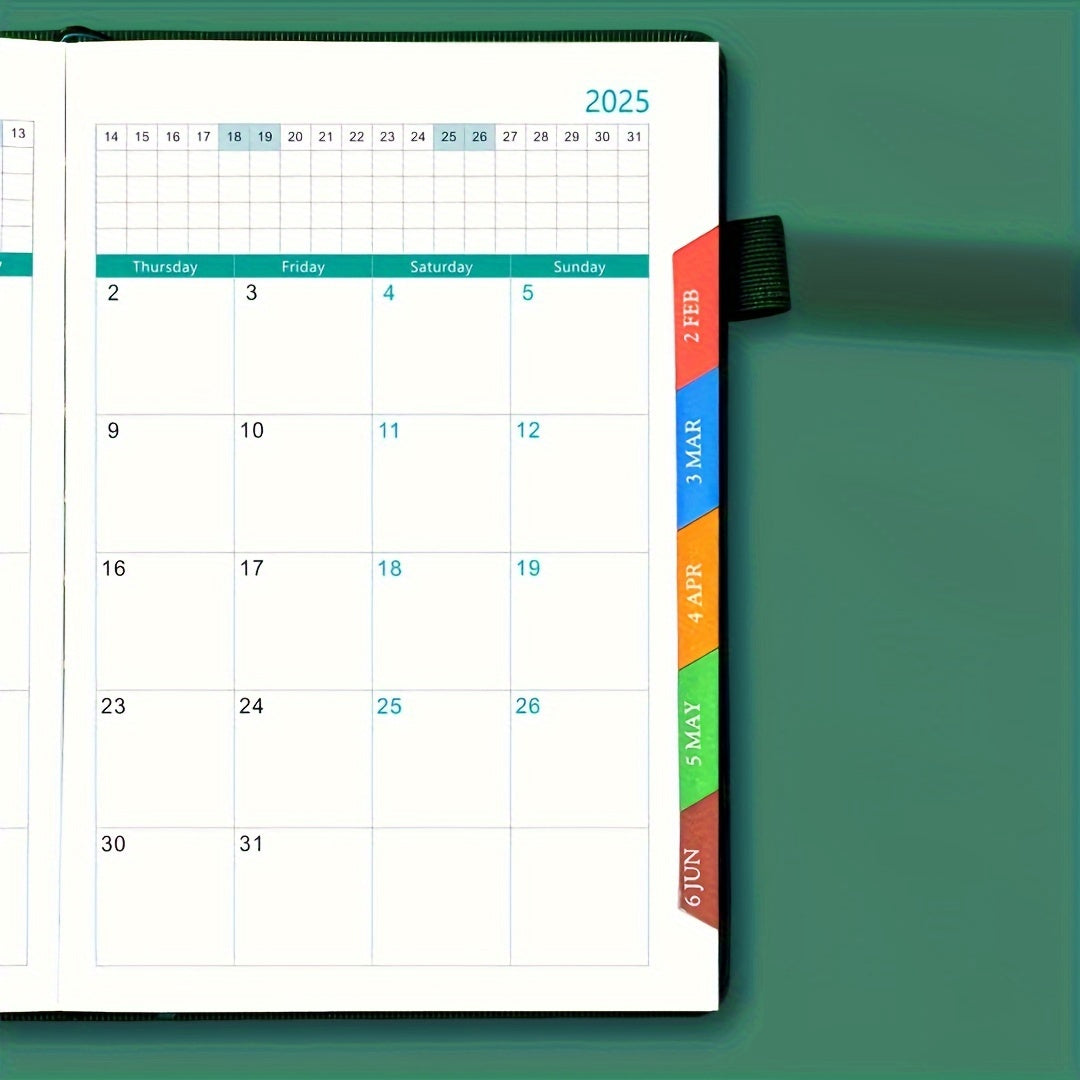 Cuaderno planificador diario QS 2025: organizador de gestión del tiempo de 365 días con resúmenes semanales y mensuales, y recordatorios de autodisciplina para una planificación de vida eficiente.