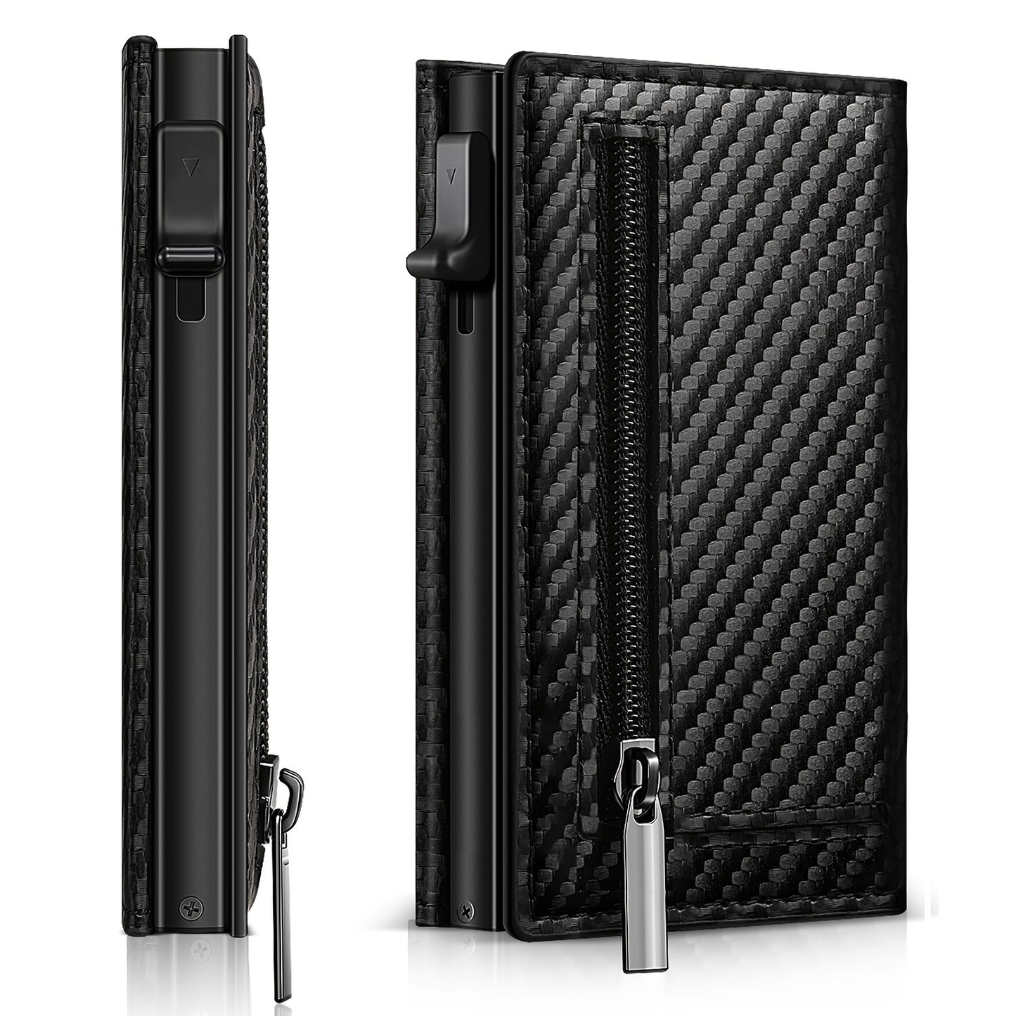Men's Anti-theft Wallet, RFID Blocking Credit Card Holder With Zipper Coin Pocket, Automatic Pop-up Card Holder Money Clip, Ideal Gift For Men