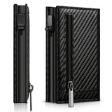 Men's Anti-theft Wallet, RFID Blocking Credit Card Holder With Zipper Coin Pocket, Automatic Pop-up Card Holder Money Clip, Ideal Gift For Men