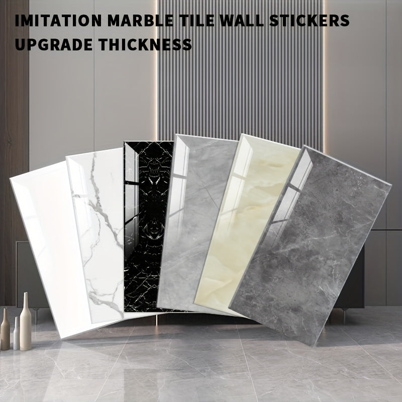 Thick Imitation Marble Tile Foam Wall Sticker, Self-Adhesive Waterproof Wallpaper, Peel and Stick, Easy to Clean and Cut, Suitable for Renovation and Decoration of Bathrooms, Living Rooms, Kitchens, Bedrooms and Offices