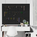 Large Wall Cork Board 30cm x 30cm, Black Bulletin Board, 12pcs of Cork Wall Tiles with Tacks, Office Use Cork Board, Nail Board, Nail Board, Cork Board