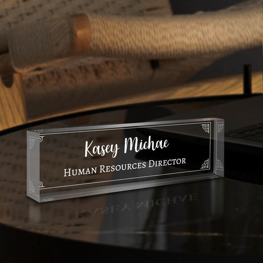 1pc, Office Engraved Acrylic Name Plate For Desk Desk Name Plate Personalized Custom Employee Appreciation Gifts Office Gifts For Women, Boss, Employee, Teacher, Manager Gifts For Employees