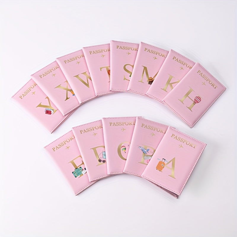 Creative Color Printing Letter Faux Leather Multi-Functional Passport Holder SIM Card ID Holder