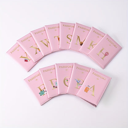 Creative Color Printing Letter Faux Leather Multi-Functional Passport Holder SIM Card ID Holder